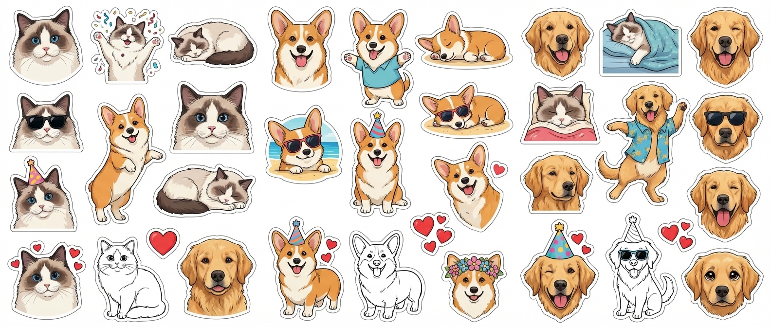 Example of PetPersona sticker designs